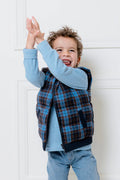 MILKY CHECK PUFFER VEST