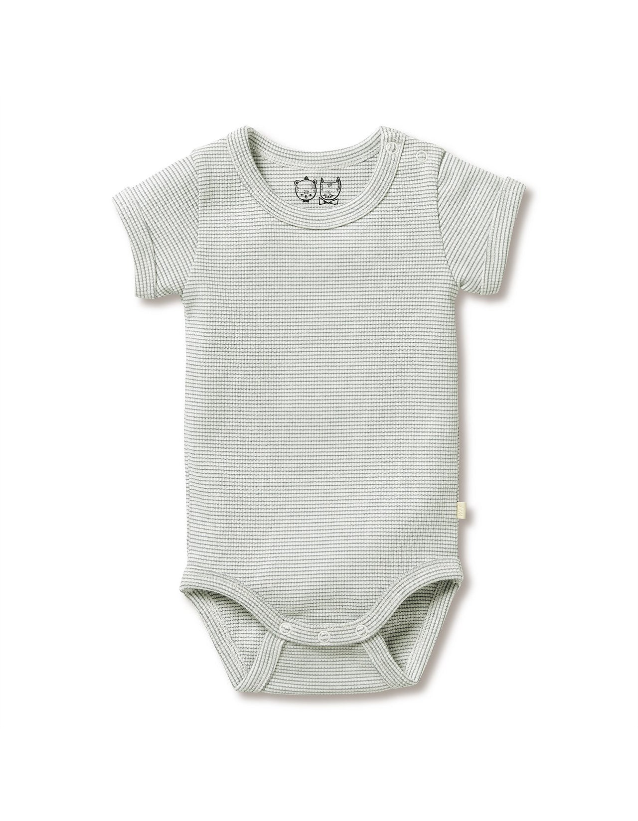 WILSON & FRENCHY ORGANIC STRIPE RIB BODYSUIT FERN