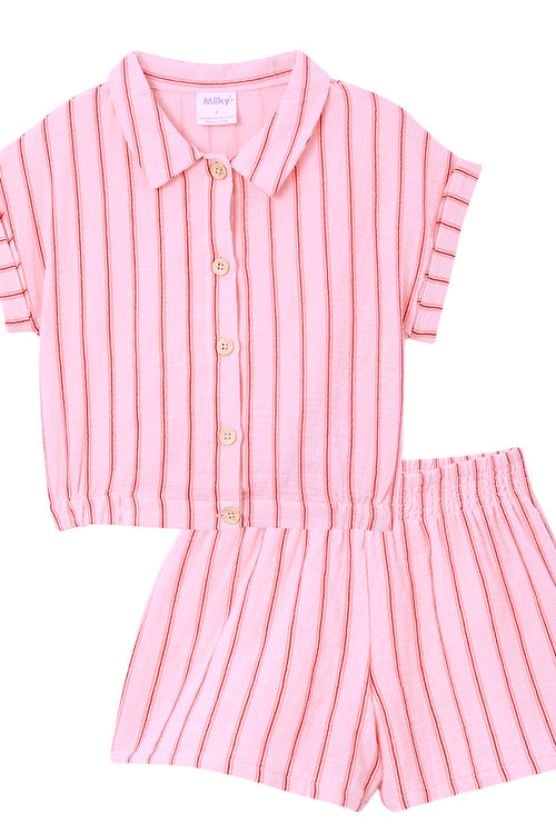 MILKY RUBY STRIPE COTTON PLAY SET