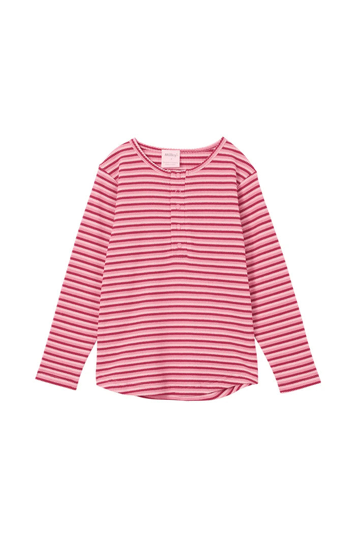 MILKY WAFFLE STRIPE HENLEY