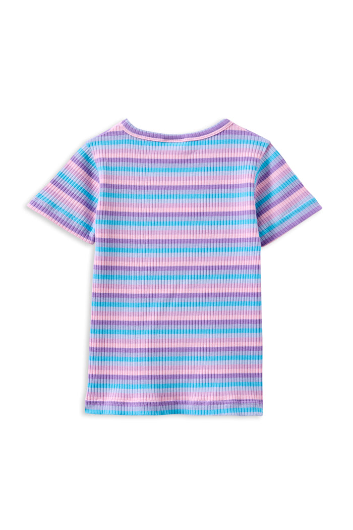 MILKY LILAC STRIPE RIB TEE