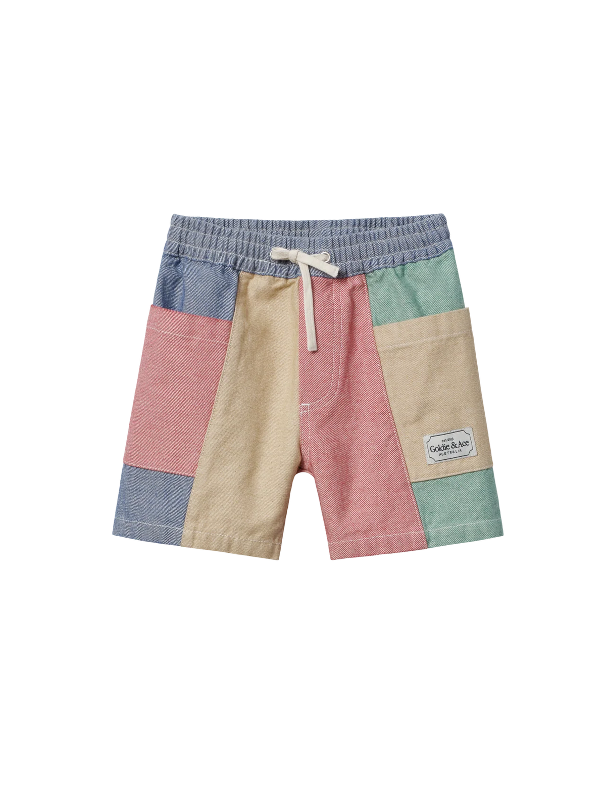 GOLDIE & ACE PATCHWORK NOAH POCKET SHORTS