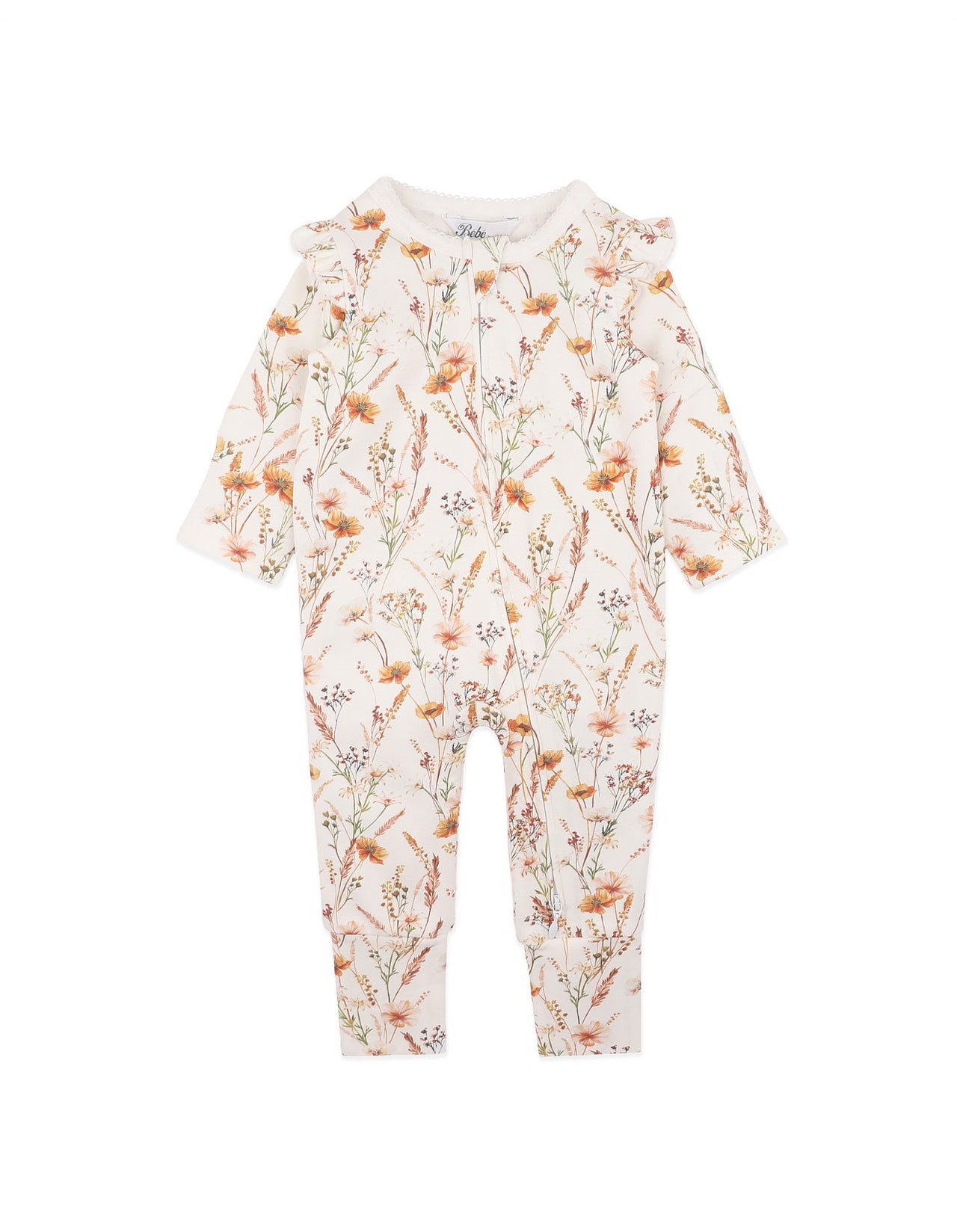 BEBE TAYLOR ORGANIC LS ZIPSUIT