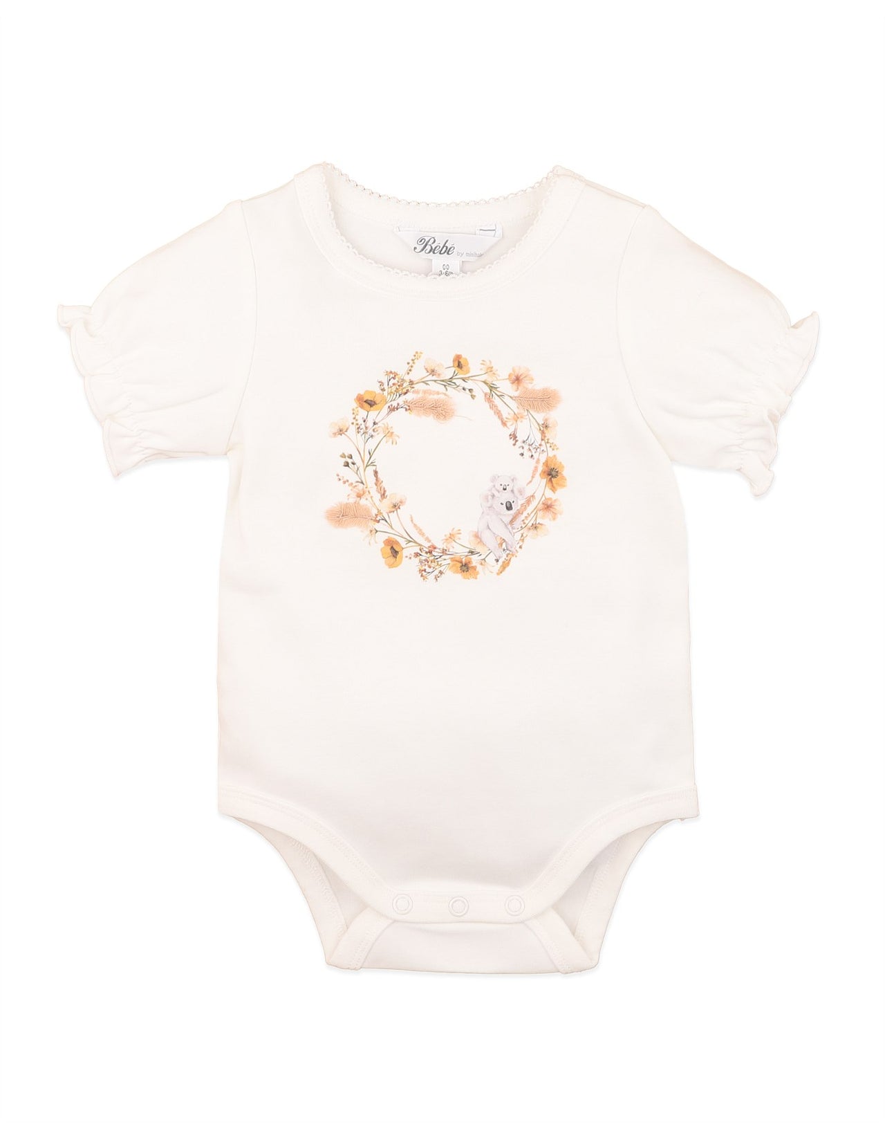BEBE TAYLOR ORGANIC FLORAL KOALA BODYSUIT