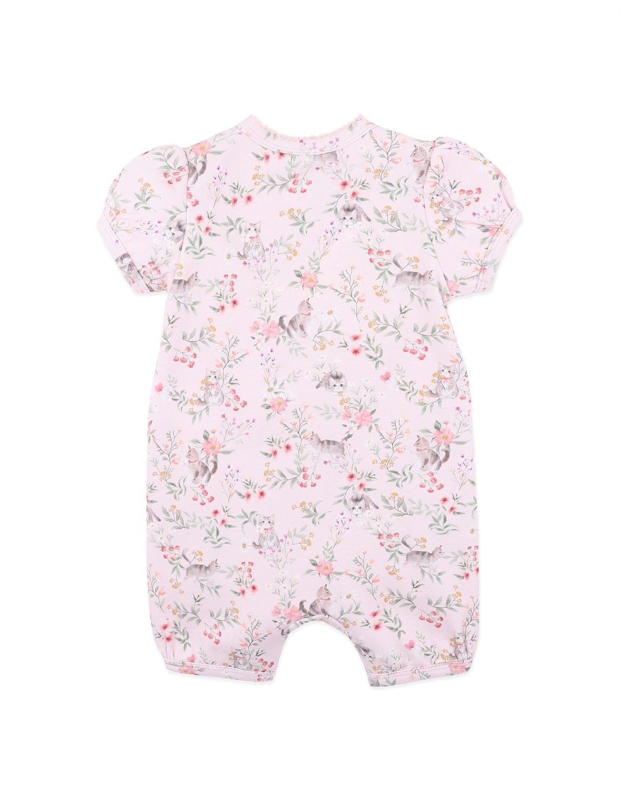 BEBE WILLA ORGANIC SS ZIP ROMPER