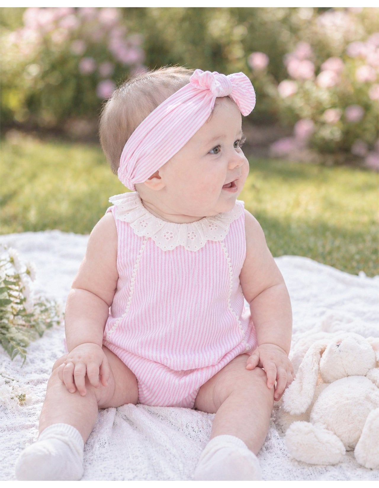 BEBE WILLA STRIPE LACE COLLAR BODYSUIT