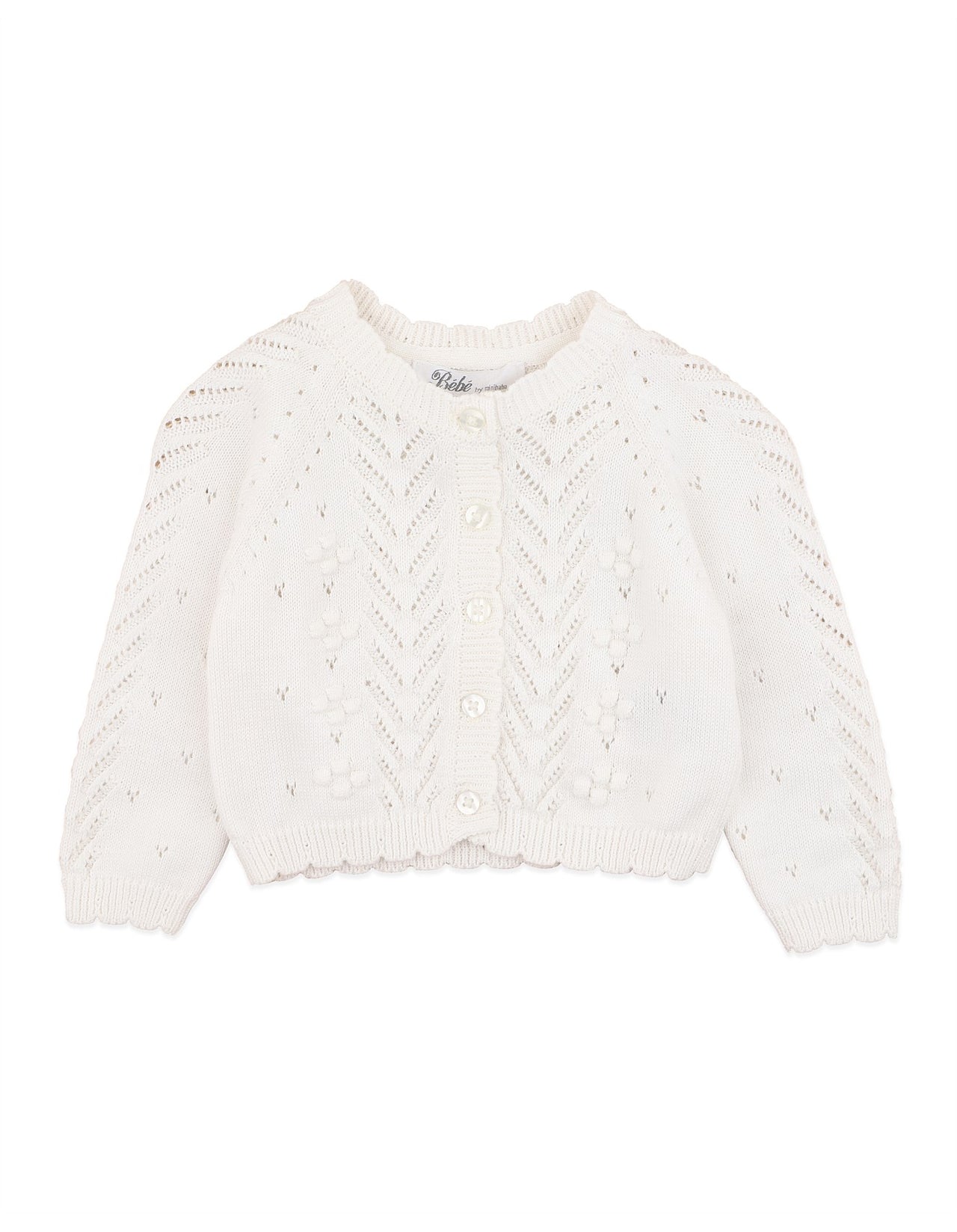 BEBE GIRLS ORGANIC CLOUD POINTELLE CARDI