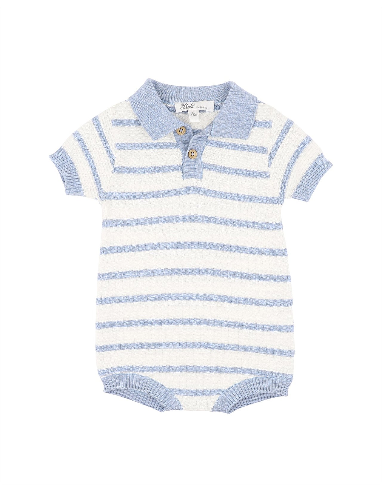 BEBE BRADY ORGANIC KNITTED POLO ROMPER