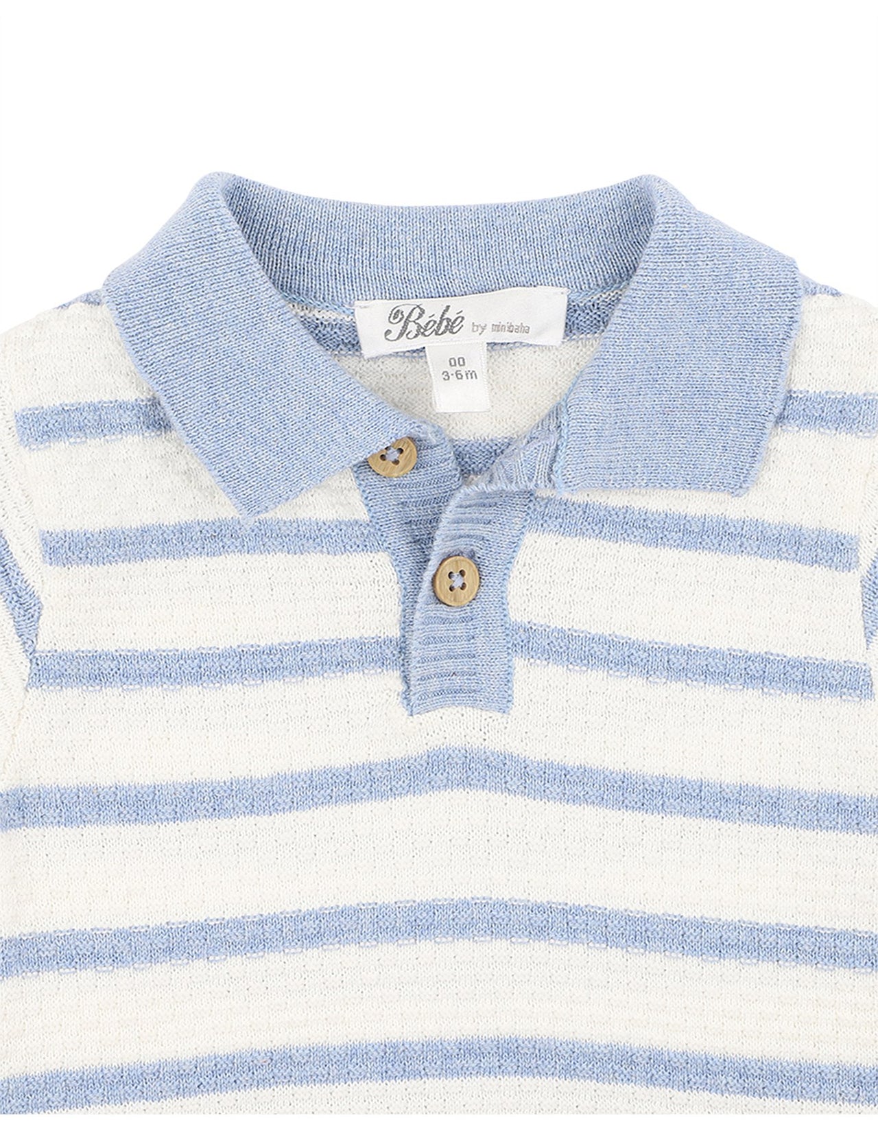 BEBE BRADY ORGANIC KNITTED POLO ROMPER