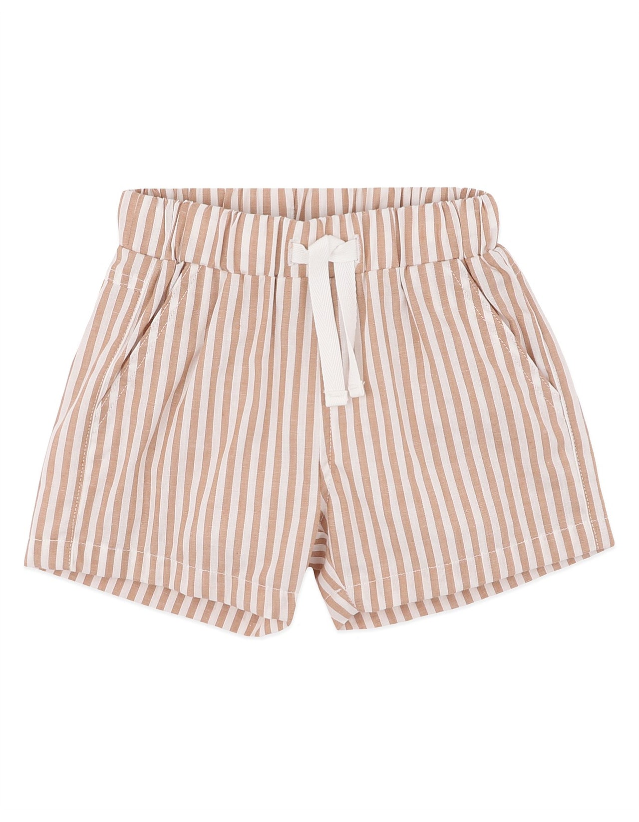 BEBE BRADY STRIPE WOVEN STRIPE SHORTS