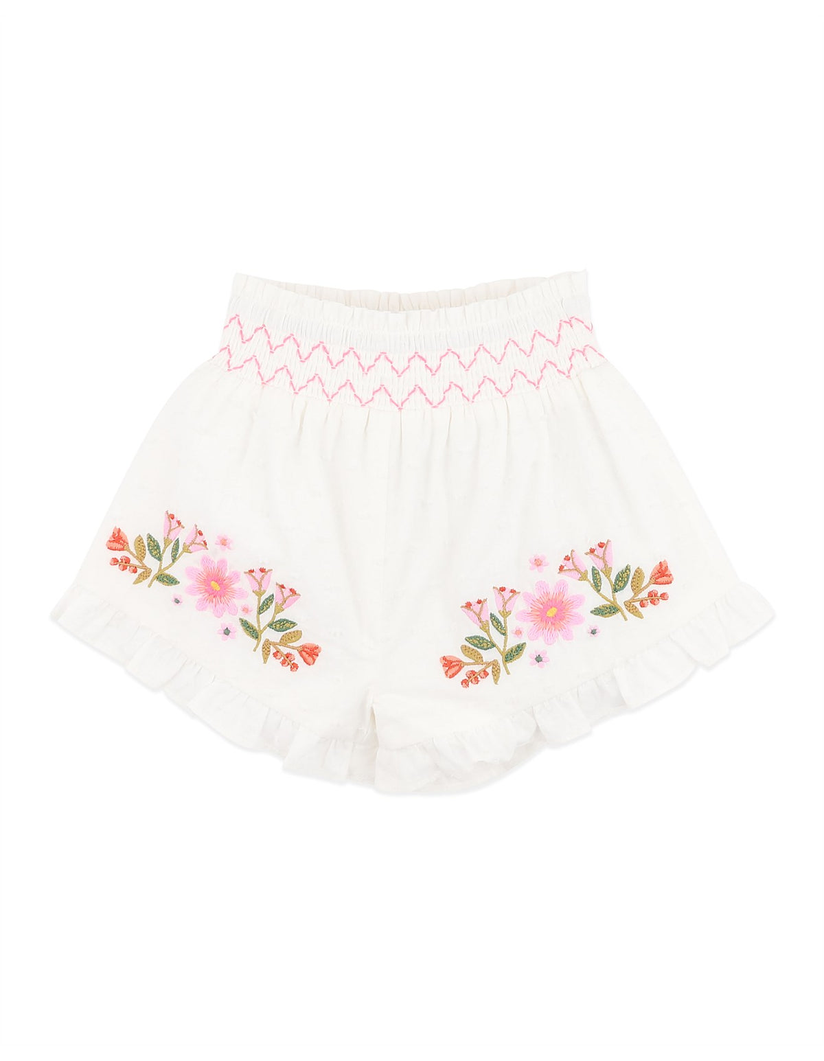 FOX & FINCH PARADISO EMBROIDERED SHORTS