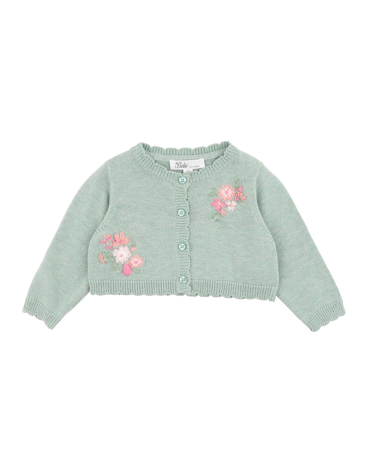 BEBE CHELSEA HAND EMBROIDERED CARDIGAN