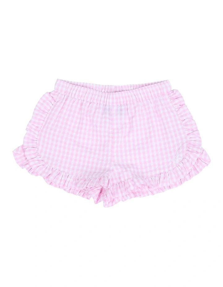 ANIMAL CRACKERS CHECKERED SHORT PINK