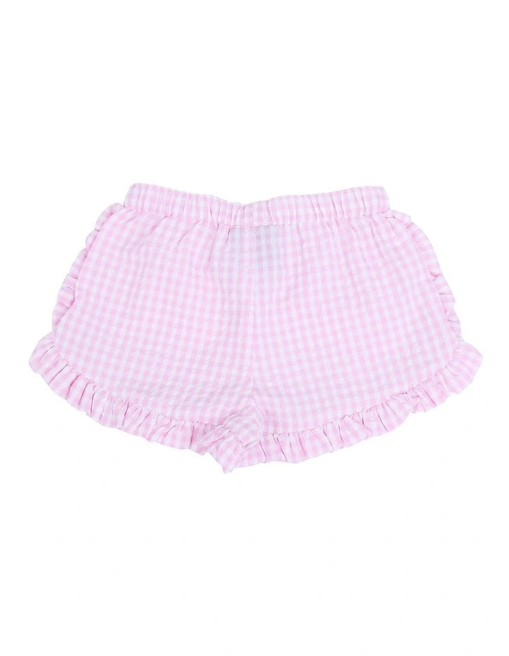 ANIMAL CRACKERS CHECKERED SHORT PINK