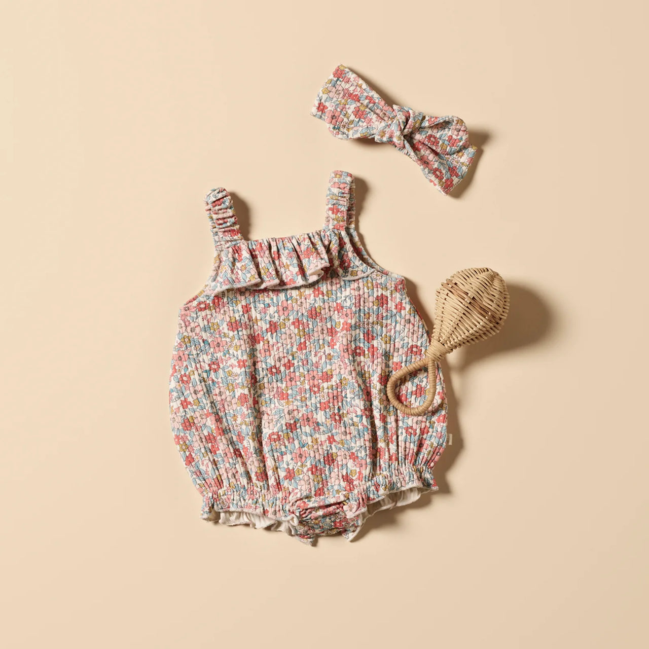 WILSON & FRENCHY SUMMER BLOOM ORGANIC PLAYSUIT