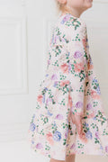 MILKY HYDRANGEA TIERED DRESS