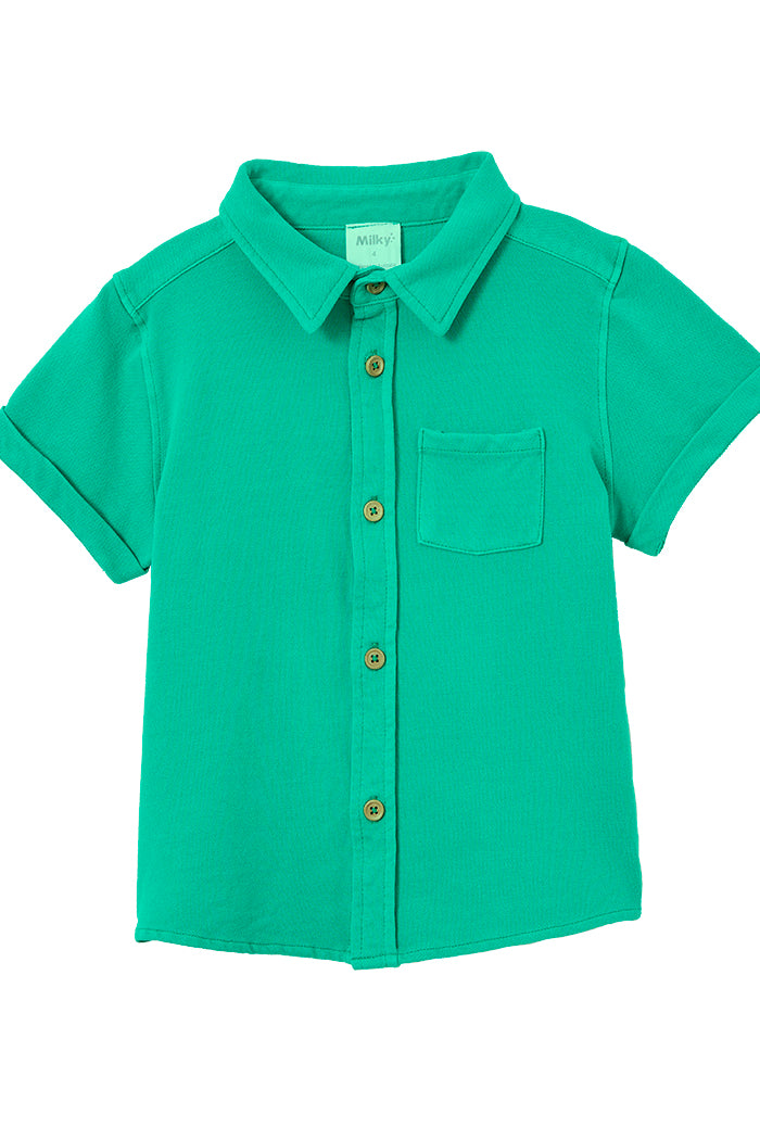 MILKY APPLE GREEN PIQUE SHIRT