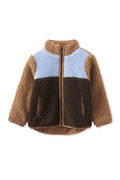 MILKY COLOUR BLOCK SHERPA JACKET