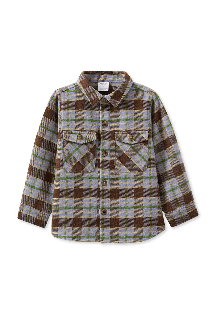 MILKY EARTH CHECK OVERSHIRT