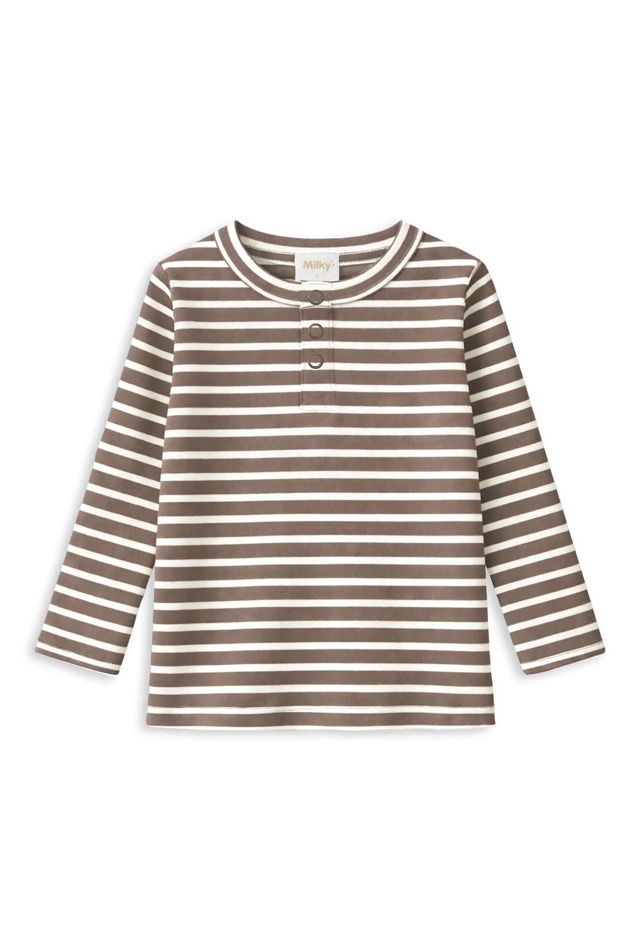 MILKY LATTE STRIPE HENLEY