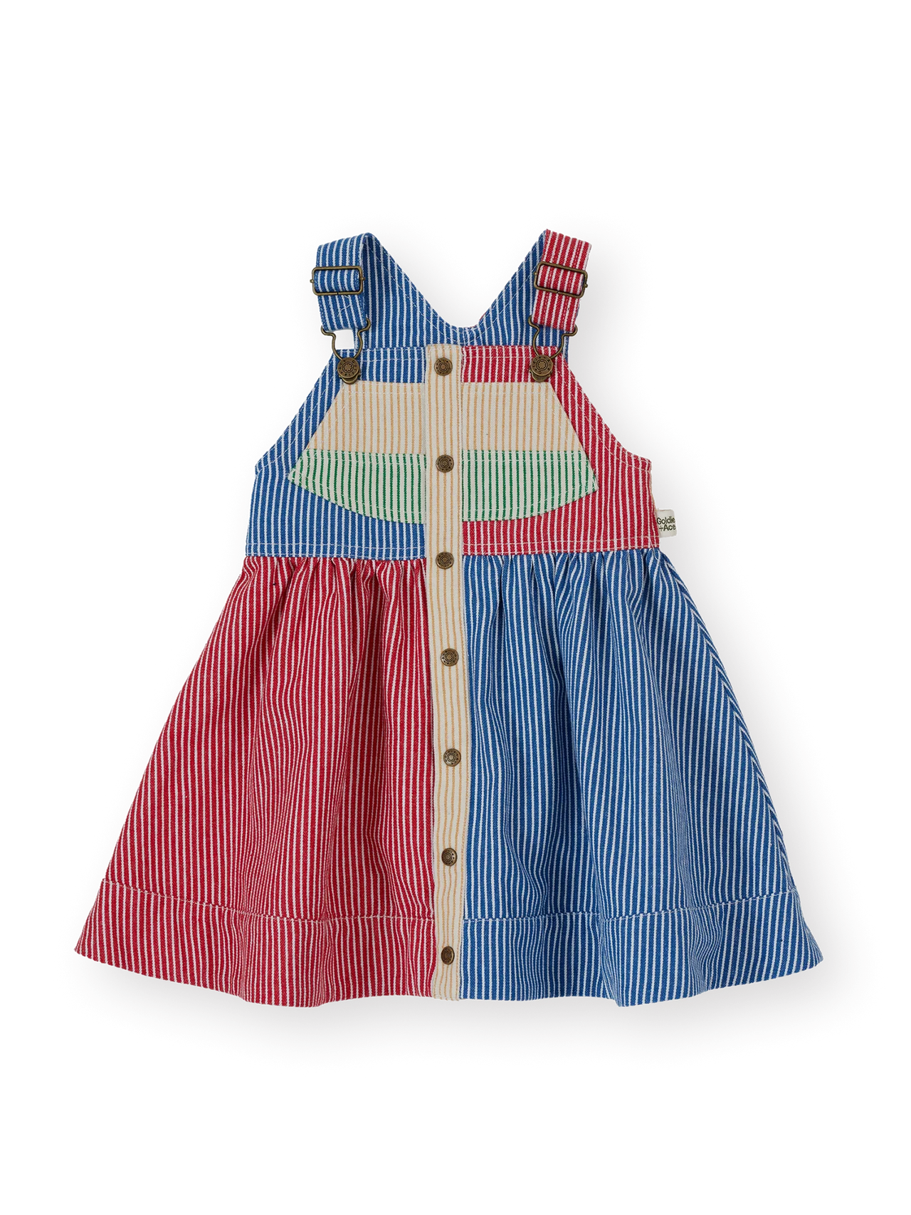 GOLDIE & ACE PATCHWORK STRIPE HEIDI PINAFORE DRESS