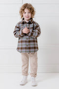 MILKY EARTH CHECK OVERSHIRT