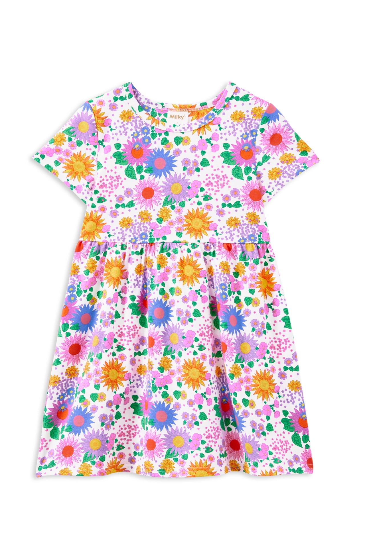 MILKY SUNSHINE FLORAL DRESS