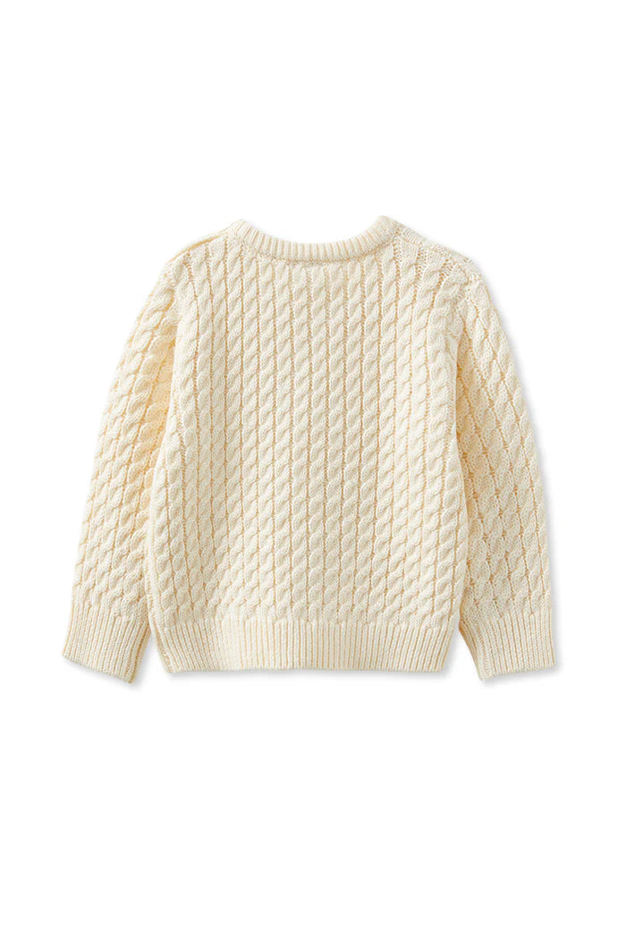 MILKY NATURAL CABLE KNIT JUMPER
