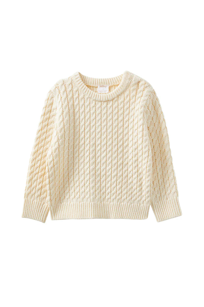 MILKY NATURAL CABLE KNIT JUMPER