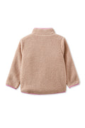 MILKY COLOUR BLOCK SHERPA JACKET NATURAL
