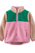 MILKY COLOUR BLOCK SHERPA JACKET NATURAL