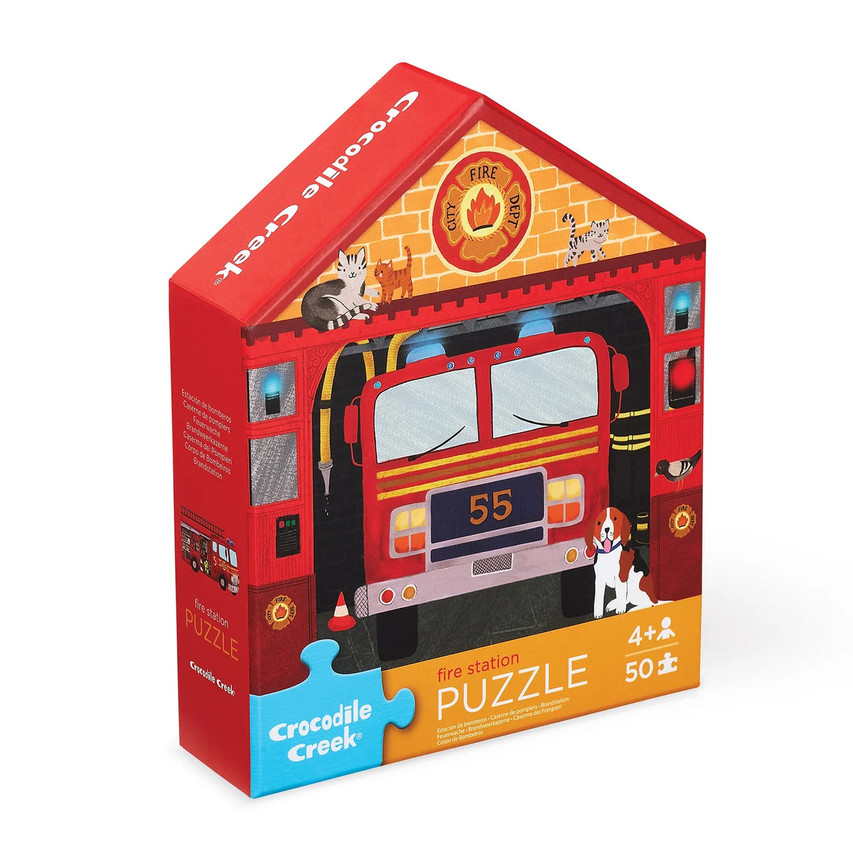 CROCODILE CREEK FLAT HOUSE PUZZLE 50PC - FIRE STATION