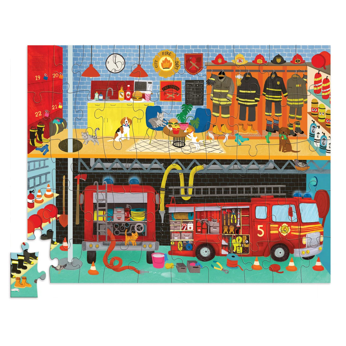 CROCODILE CREEK FLAT HOUSE PUZZLE 50PC - FIRE STATION