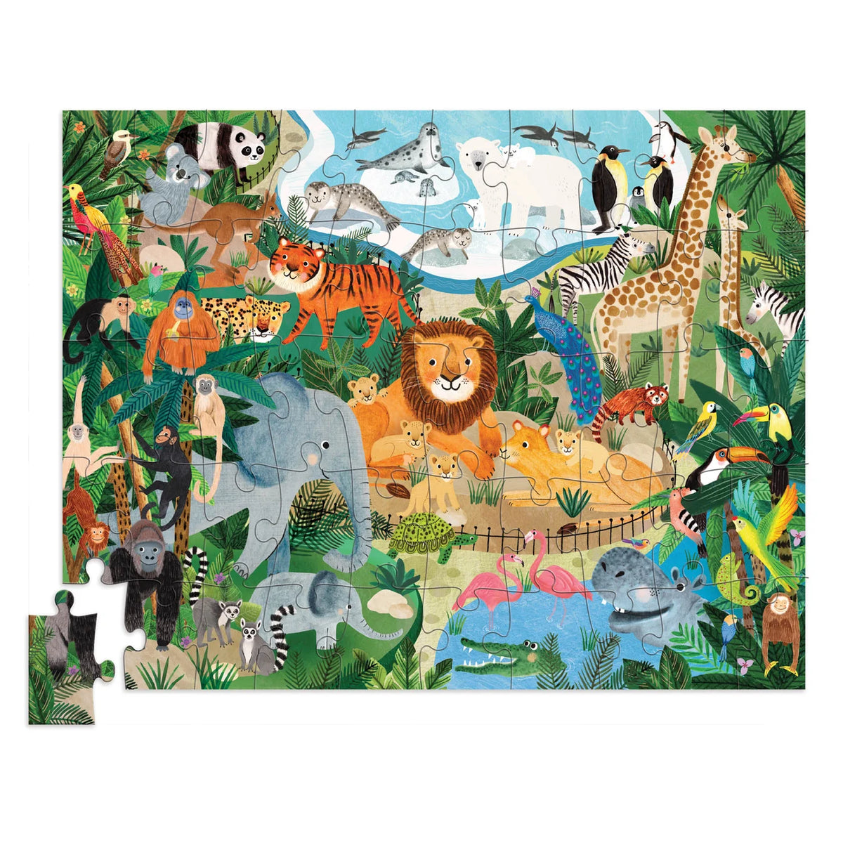 CROCODILE CREEK FLAT HOUSE PUZZLE 50PC - ZOO