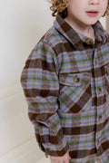 MILKY EARTH CHECK OVERSHIRT