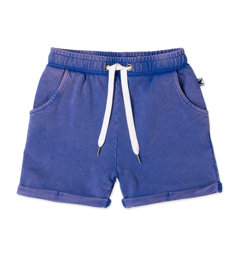 MINTI BLASTED TRACK SHORT BLUE WASH