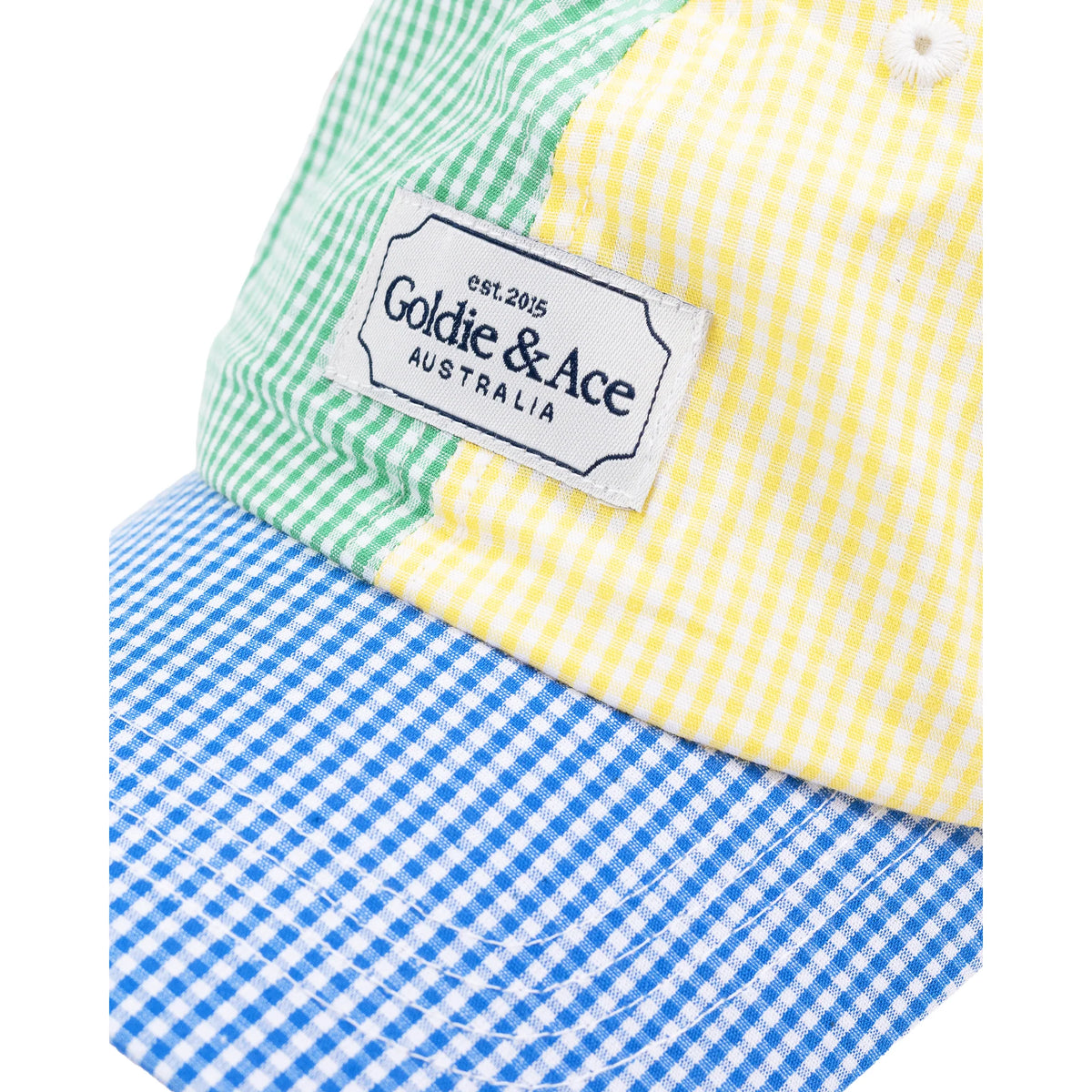 GOLDIE & ACE GIMGHAM COLOUR BLOCK CAP