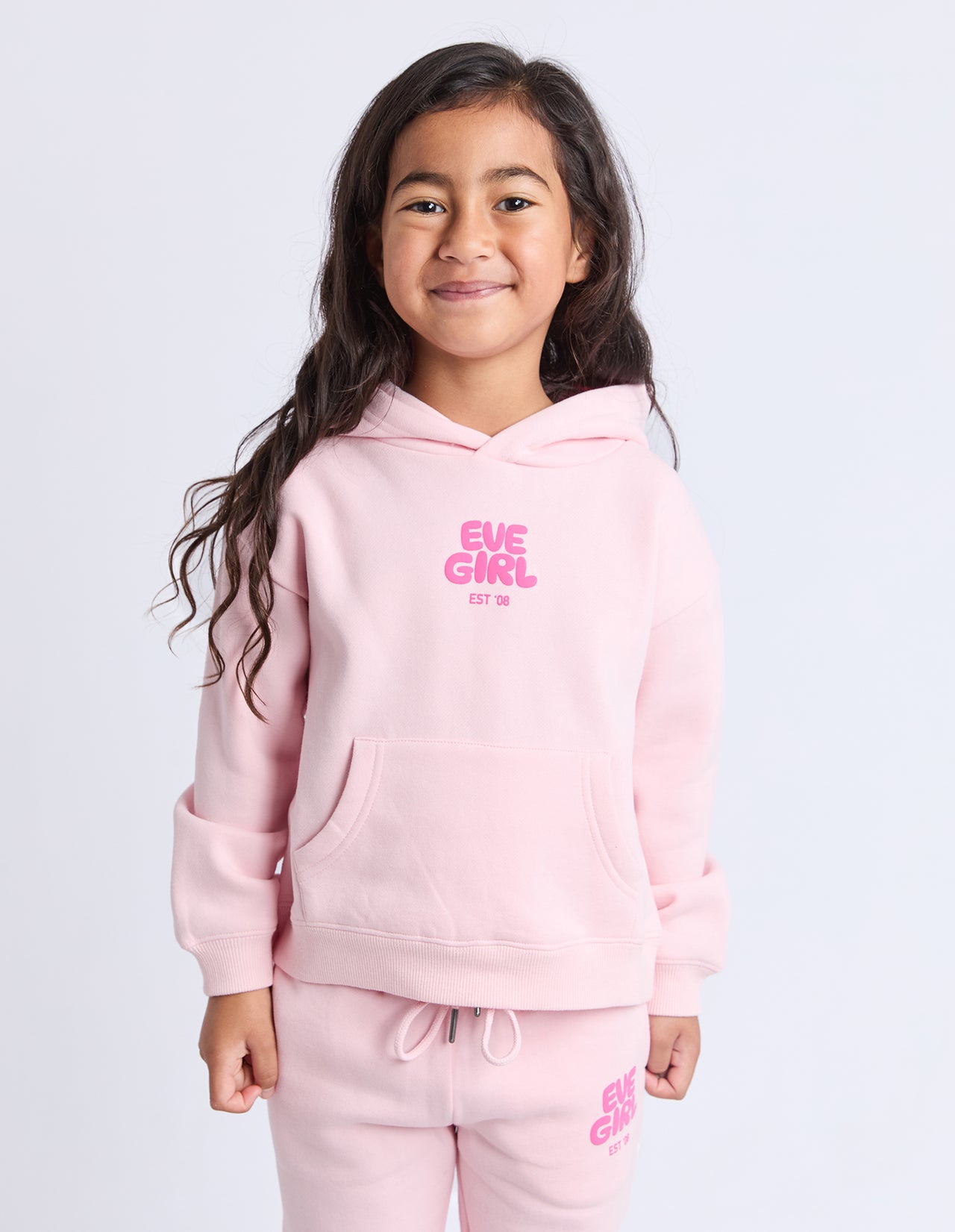 EVE GIRL SPORTS CLUB HOODIE PALE PINK