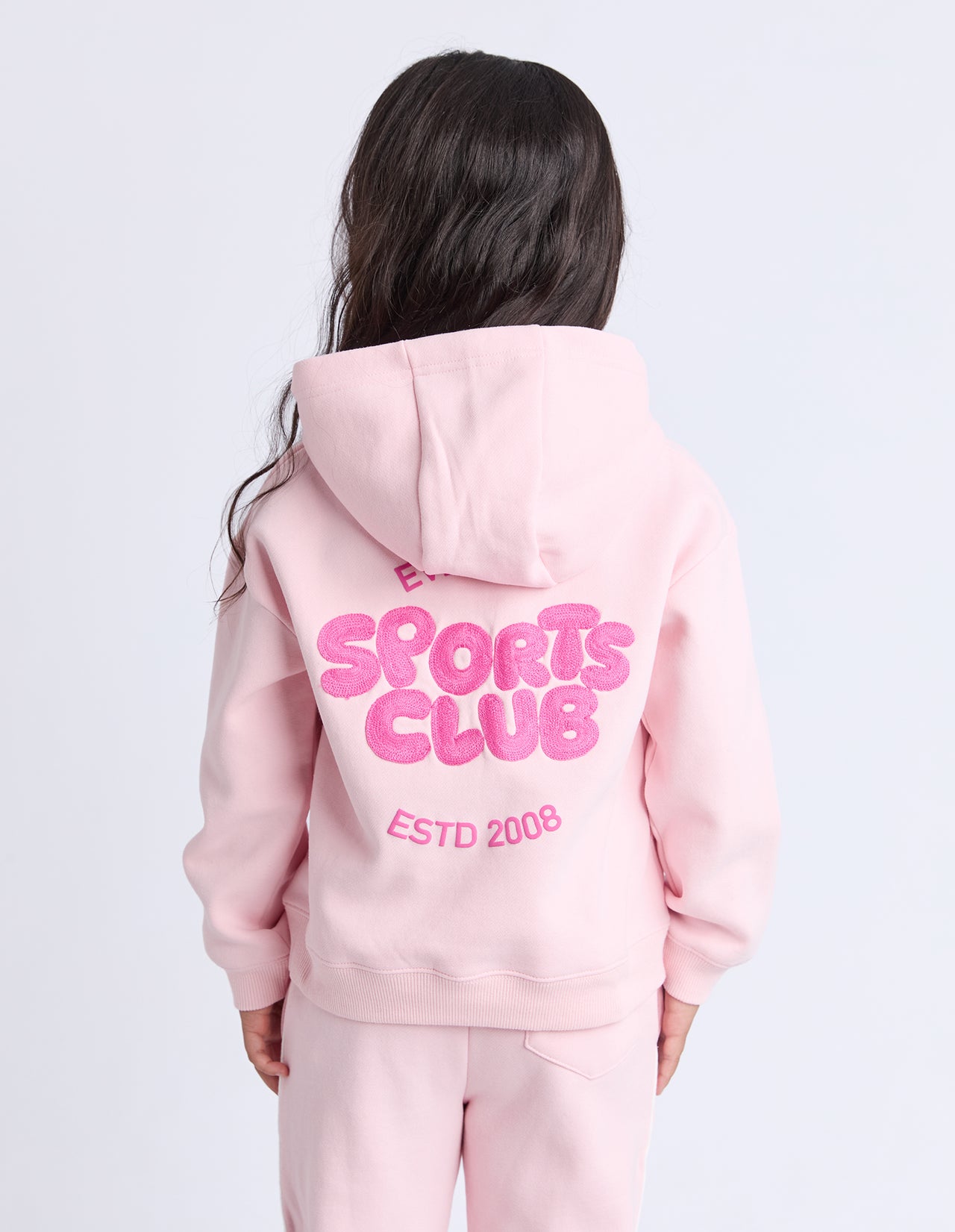 EVE GIRL SPORTS CLUB HOODIE PALE PINK