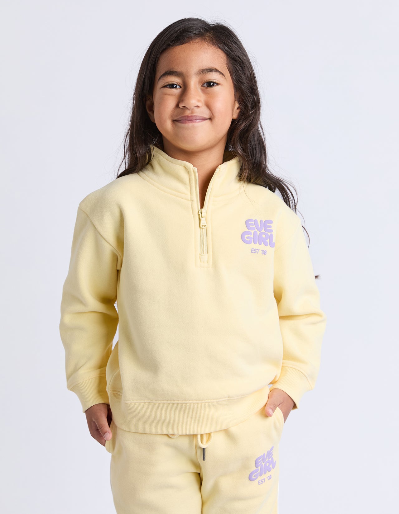 EVE GIRL SPORTS CLUB 1/4 ZIP LEMON