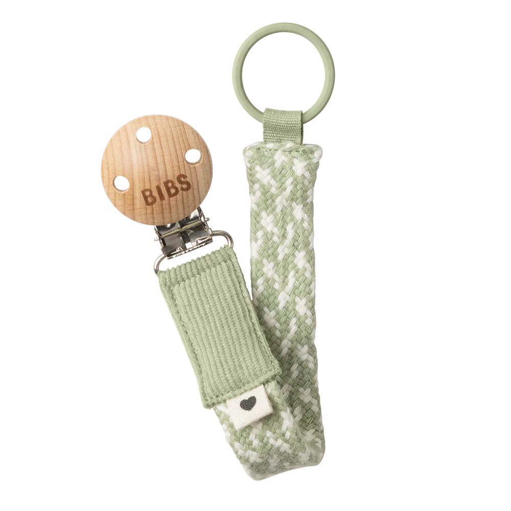 BIBS PACIFIER CLIP - SAGE/IVORY