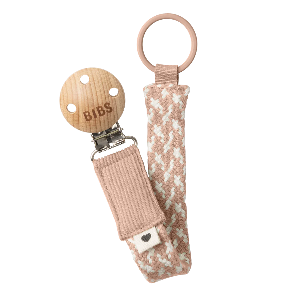 BIBS PACIFIER CLIP - BLUSH/IVORY