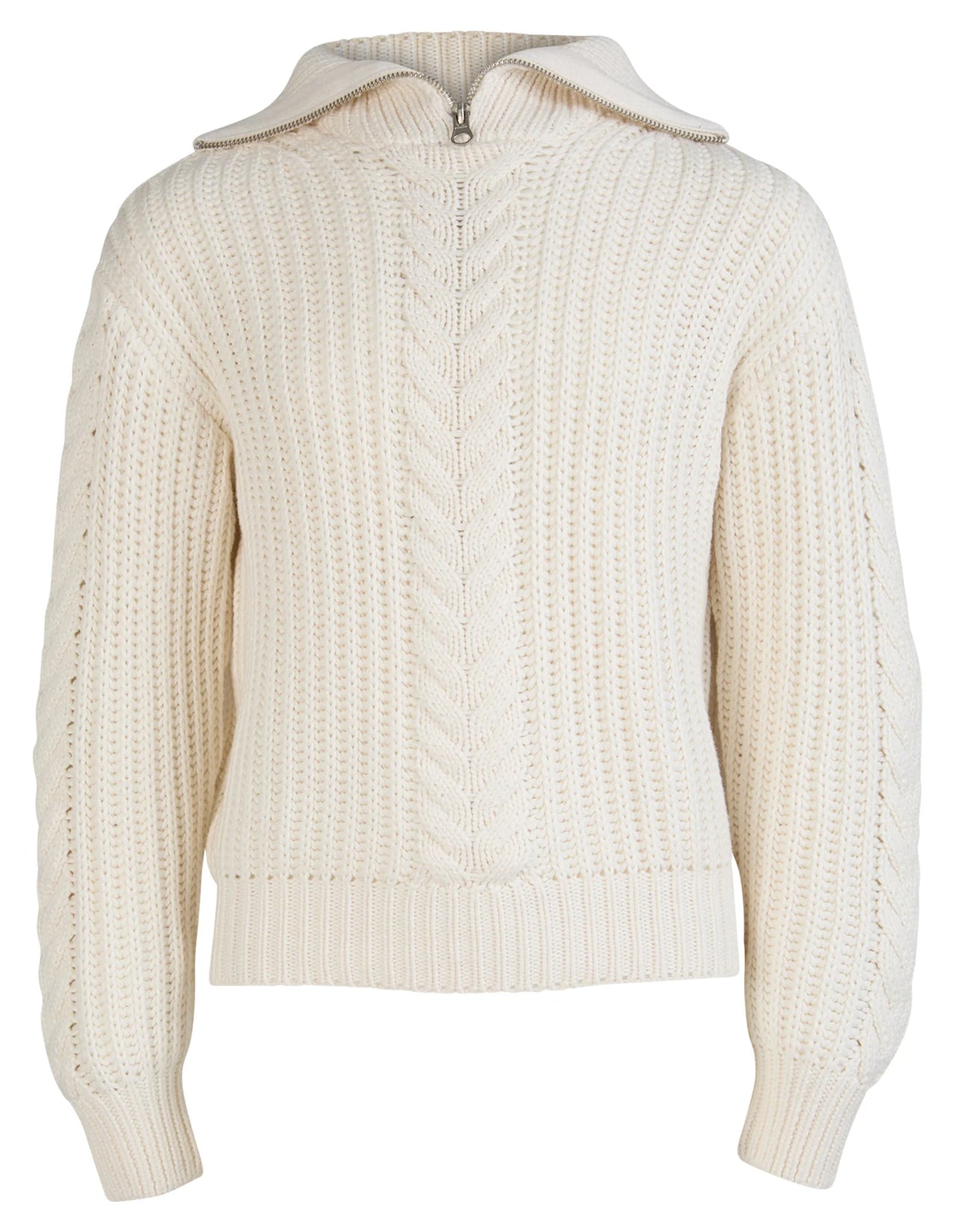 EVE GIRL DAHLIA 1/4 ZIP KNIT VINTAGE WHITE