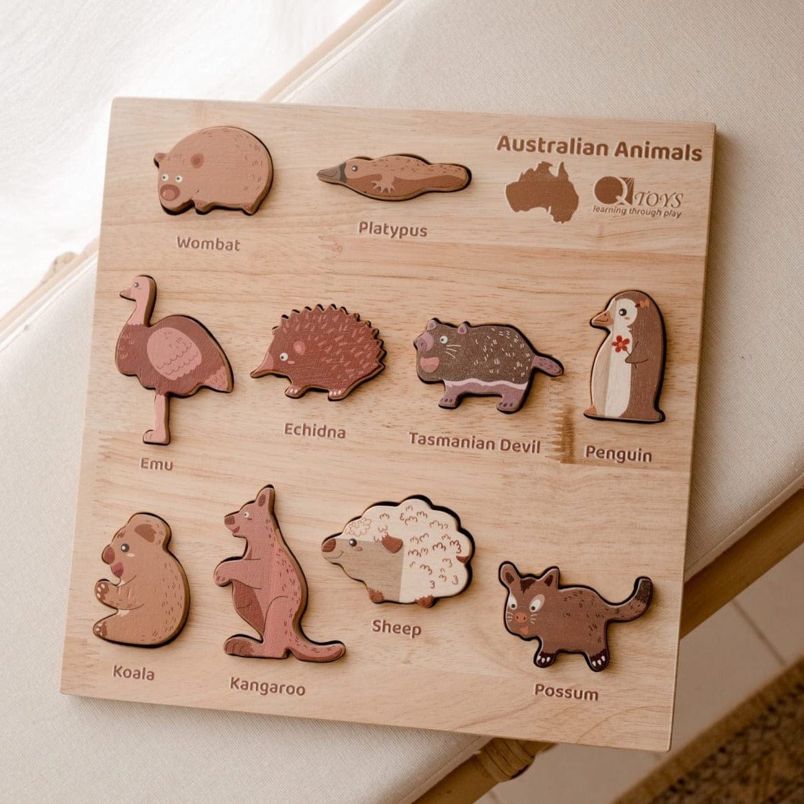 Q TOYS NATURAL AUSTRALIAN ANIMAL PUZZLE AND PLAY SET