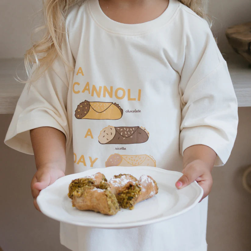 GOLDEN CHILDREN MID SLEEVE CANNOLI TEE BUTTERCREAM