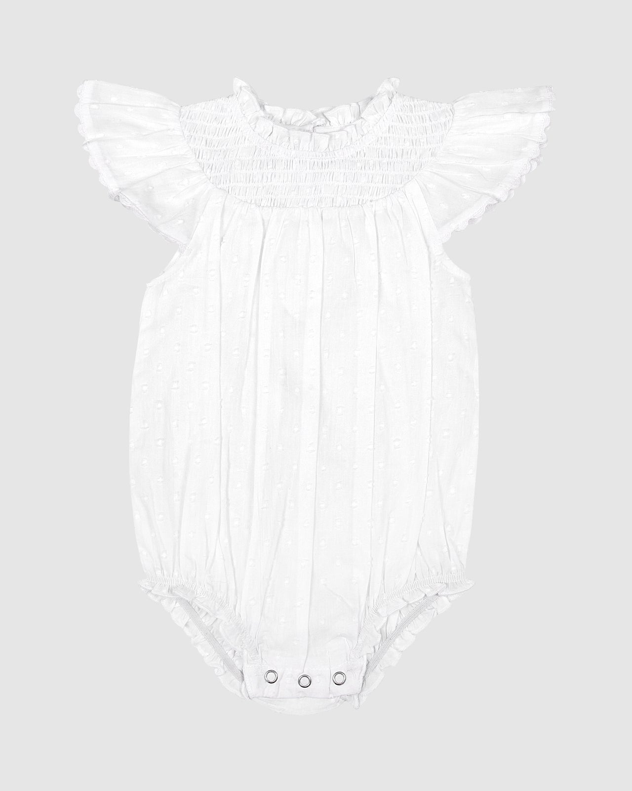 ALEX & ANT ARIA PLAYSUIT WHITE DOBBYY RIC RAC