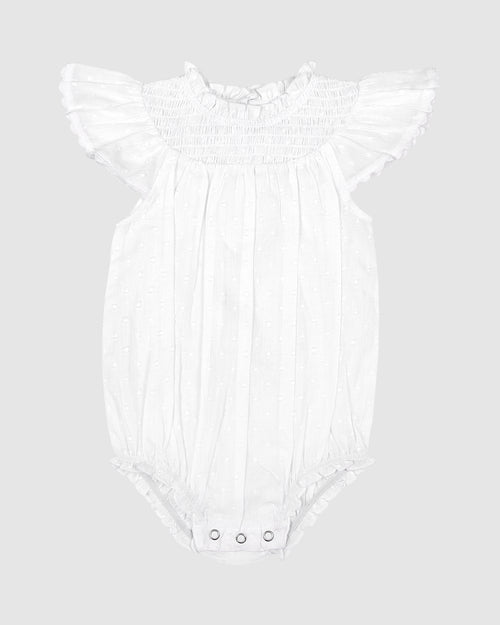 ALEX & ANT ARIA PLAYSUIT WHITE DOBBY RIC RAC