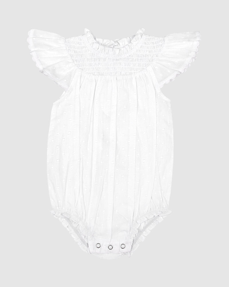 ALEX & ANT ARIA PLAYSUIT WHITE DOBBY RIC RAC