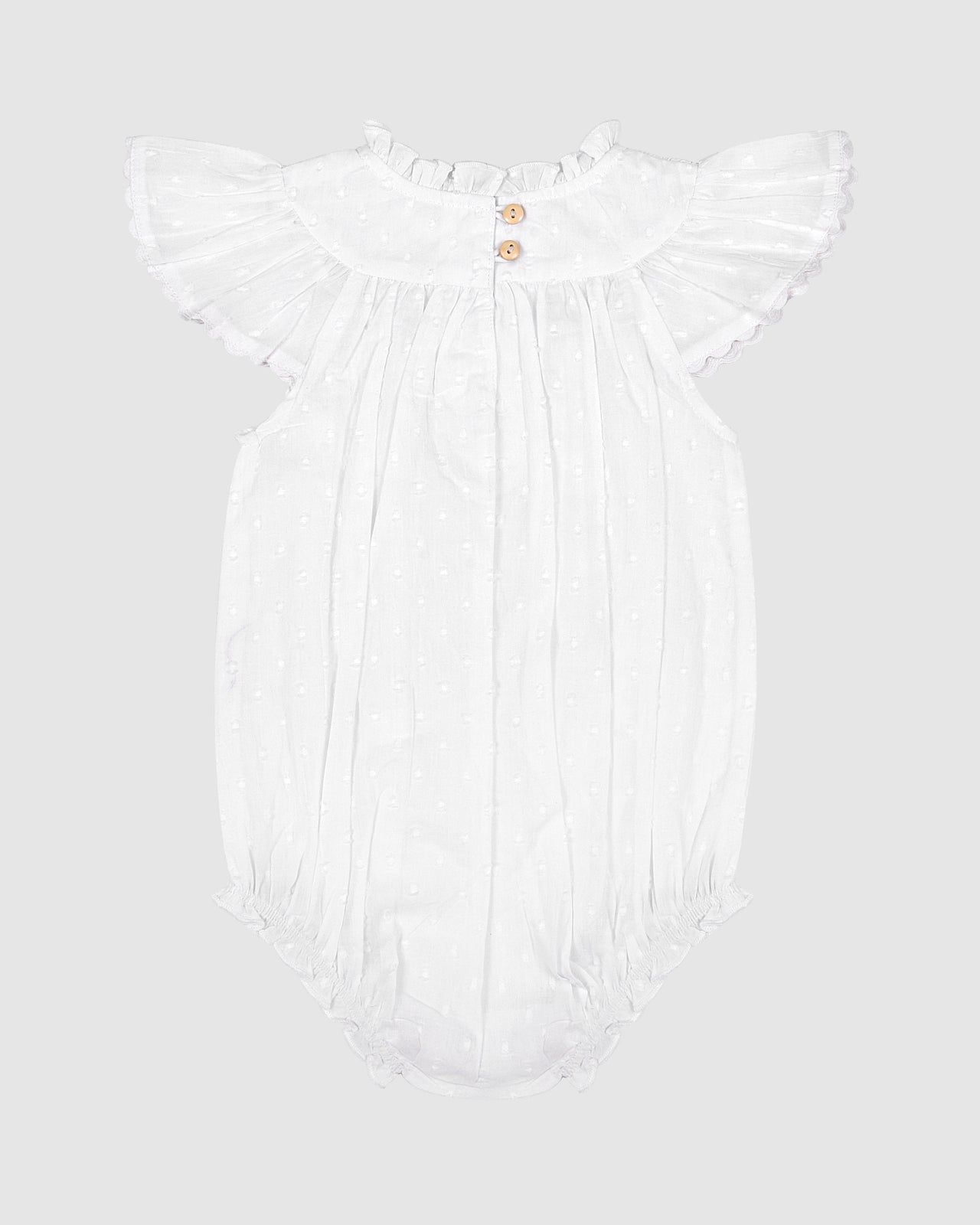 ALEX & ANT ARIA PLAYSUIT WHITE DOBBYY RIC RAC