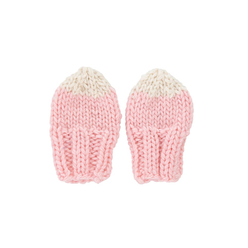 ACORN FLOPSY BABY MITTENS PINK AND CREAM